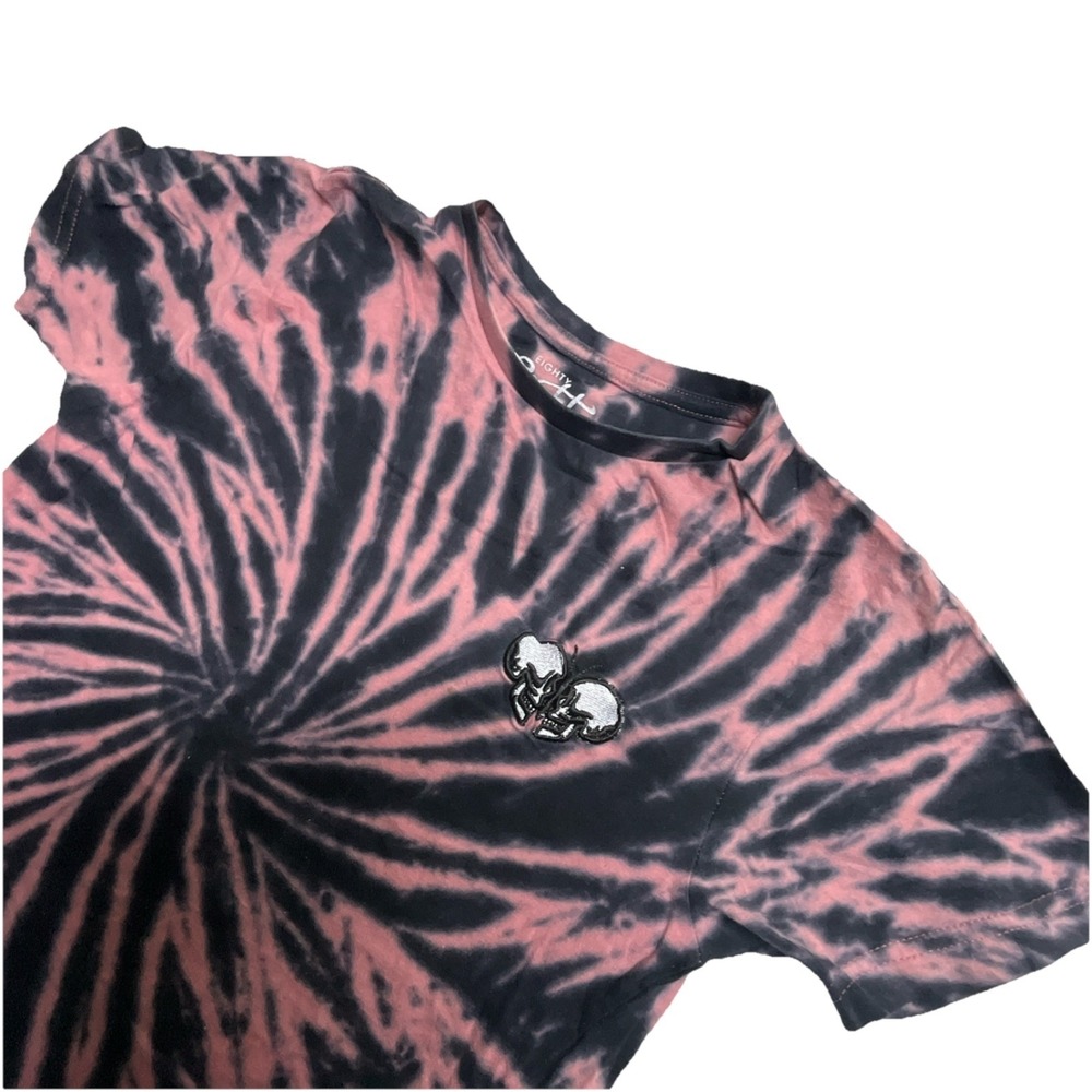 Eighty Eight Brand Tie Dye T-Shirt Youth Size 10/12 Black Red Skull Graphic